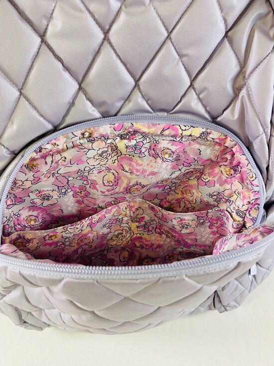 Vera Bradley Large Backpack - Pearlized Lavendar Color - Interior Floral - NWT main image 7